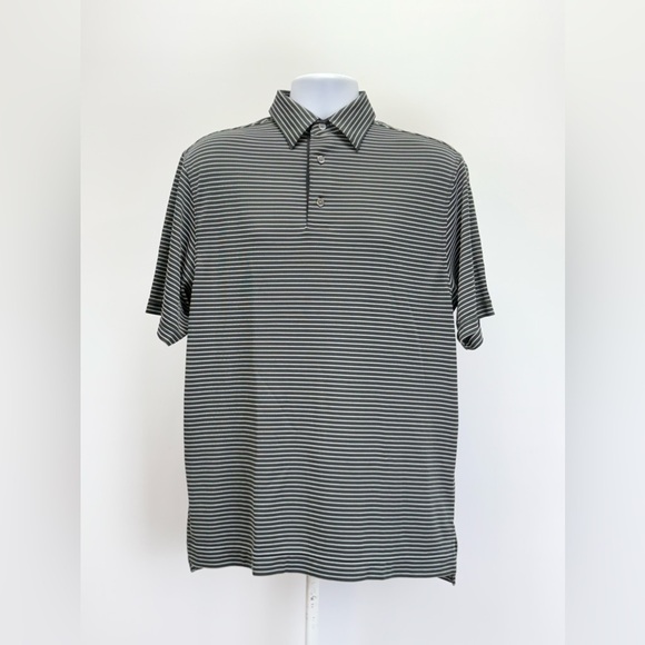FOOTJOY Men’s black with white stripe golf polo size M - Picture 5 of 13